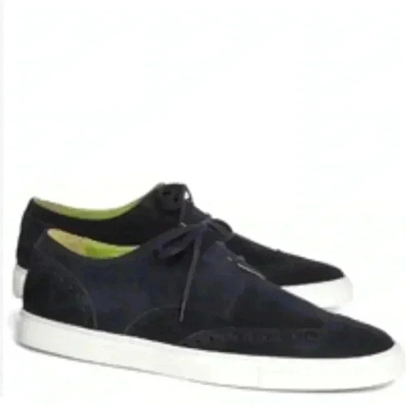 Brooks Brothers Suede Wingtip Sneakers in Black Size 10 - Picture 1 of 5